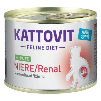 Kattovit Niere/Renal 185 g - Sparpaket: Pute (12 x 185 g) von Kattovit