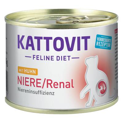 Kattovit Niere/Renal 185 g - Sparpaket: Huhn (12 x 185 g) von Kattovit