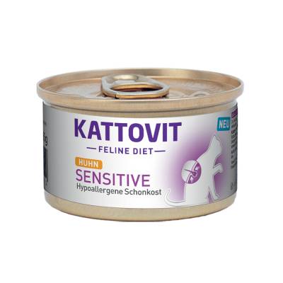 Kattovit Sensitive 85 g - Sparpaket: Huhn (24 x 85 g) von Kattovit