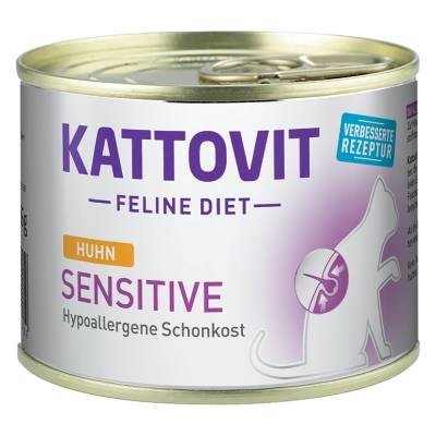Kattovit Sensitive Dose 185 g  - Sparpaket: Huhn (12 x 185 g) von Kattovit
