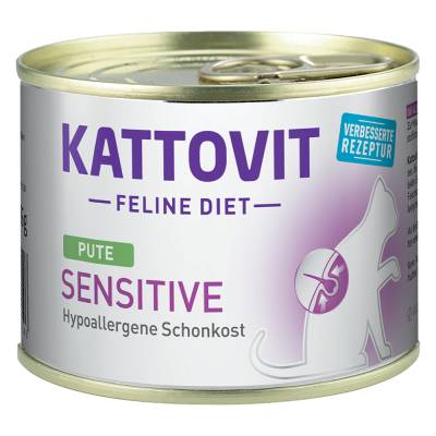 Kattovit Sensitive Dose 185 g - Sparpaket: Pute (24 x 185 g) von Kattovit