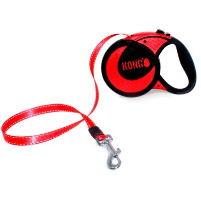 KONG Ultimate Einziehbare Leine Rot - Größe XL: bis 70 kg, Gurt-Länge ca. 5 m von Kong