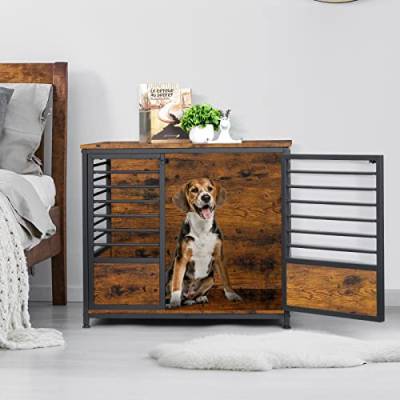 LIANTRAL Hundekäfig-Möbel, 81,3 cm, mittelgroß, strapazierfähig, Hundehütte, Hauskäfig mit Stauraum, für den Innenbereich, Wohnzimmer, Schlafzimmer, Beistelltisch von LIANTRAL