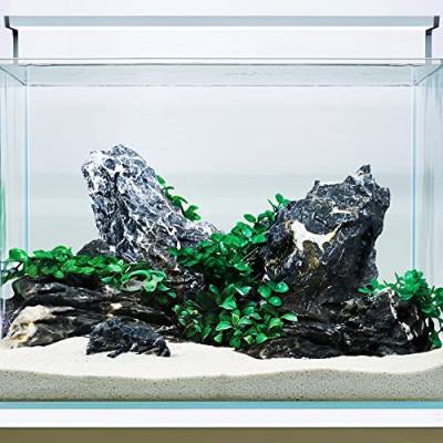 LANDEN Dunkle Seiryu-Steine, natürliche Steine (7,7 kg, 7–27,9 cm, 7–8 Stück) für Aquarium, Paludarium, Terrarien, Landschaftsbau, dekorative Aquarium-Felsen von Landen