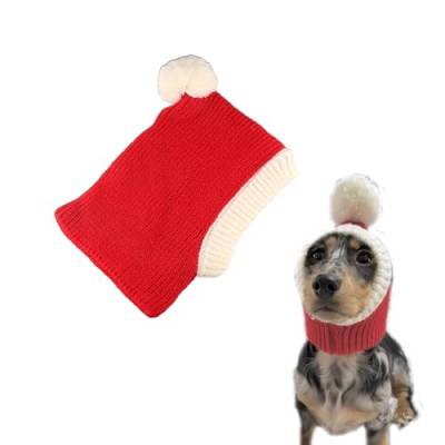 Leadigol Weihnachtliche Hundemütze, gehäkelter Schlauchschal, lustige Haustierkappe, gestrickte Katze, Weihnachtsmütze, Wintermütze, Hals- und Ohrenwärmer, Stirnbandschutz für große und mittelgroße von Leadigol