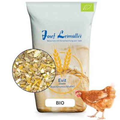Leimüller Hühnerfutter Bio Müsli 25 kg - Alleinfuttermittel für Hühner & Legehennen - Für leckere & stabile Eier - Hühnerfutter 25kg aus Bio Zutaten - Handabgefüllt mit Liebe von Leimüller