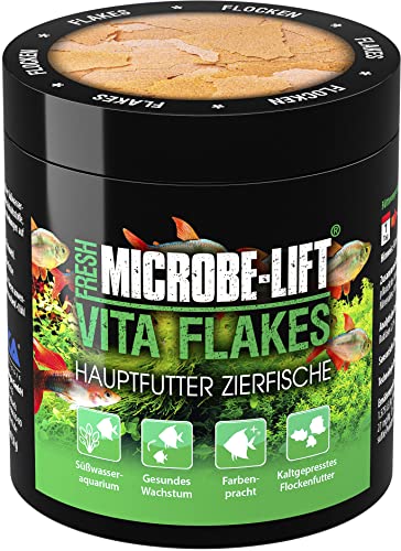 MICROBE-LIFT Vita Flakes - 250 ml - Hochwertiges Flockenfutter als Alleinfutter, fördert Gesundheit und Vitalität von Fischen in Süßwasseraquarien. von MICROBE-LIFT