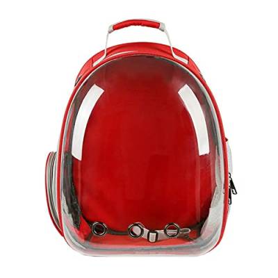 MOBUKJUU Transporttasche für Haustiere, 5 Farben, transparent, atmungsaktiv, Katzentasche, für den Außenbereich, Reisen, Hund, Katze, Weltraum-Rucksack (rot) von MOBUKJUU