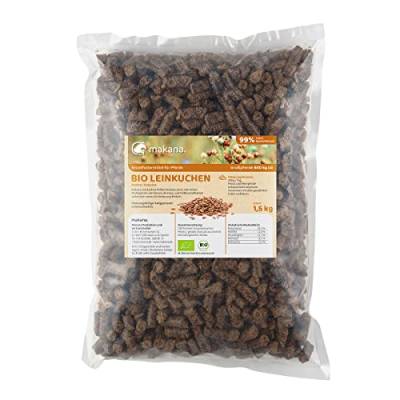 Makana BIO Leinkuchen Pellets (Granulat) für Pferde, 1,5 kg Beutel von Makana