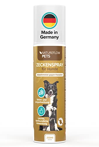 Premium Zeckenspray für Hunde - Flohspray Hund Made in Germany – Wirksamer Zeckenschutz Hund gegen Parasiten – Zeckenmittel für Hunde von NATUREFLOW