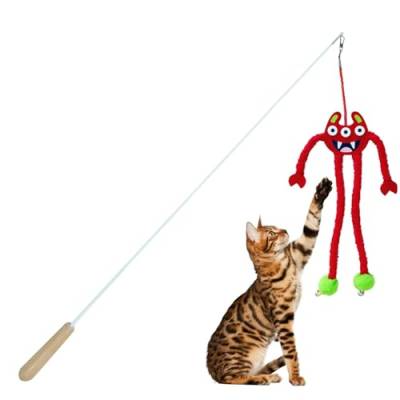 NUDGE Cat Teaser – Katzen-Charmer-Zauberstab, hautfreundlicher, interaktiver Katzenspielzeugstab für Kätzchen und Katzen von NUDGE