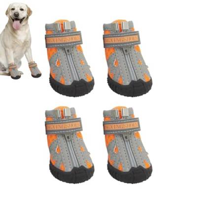 NUDGE Hundeschuhe | Tolle Schuhe für Hundepfoten | 5 Größen Hundeschuhe atmungsaktiv, verhindert Verrutschen der Hundeschuhe mit robuster Gummisohle für Spaziergänge im Freien von NUDGE