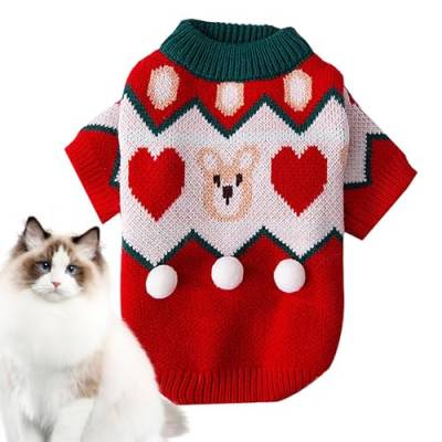 NUDGE Pullover für kleine Hunde, weicher Strickpullover für den Winter, Weihnachten, Hundemantel für mittelgroße Katzen und kleine Hunde von NUDGE