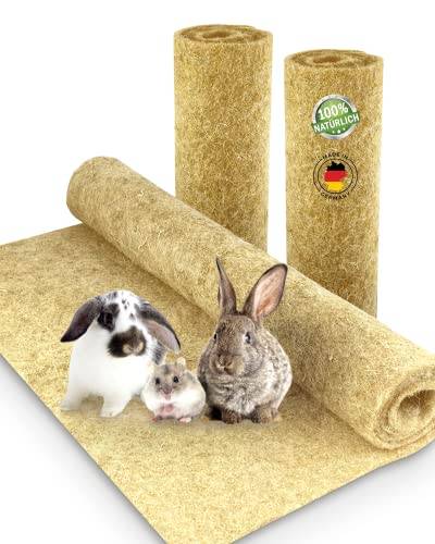 Nagerteppich aus 100% Hanf, 100 x 40cm, 5mm dick, Hanfteppich für alle Kleintiere, Hanfmatte Nagermatte Nager-Teppich Bodenabdeckung (3 Stück) von N Nagerteppich.de