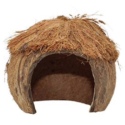 Needzo Kokosnuss Tiki Hütte Versteck für Einsiedlerkrebse, Reptilien, natürliche Habitat Käfigdekoration, 10,2 x 12,7 cm von Needzo