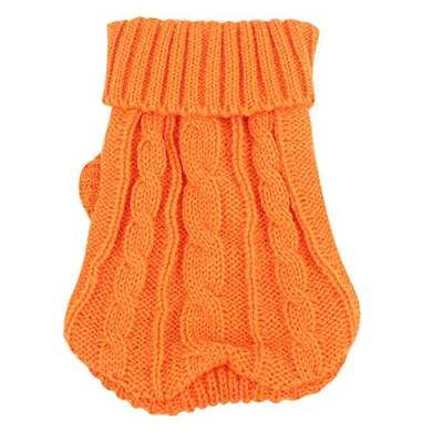 Nicfaky Haustierkleidung HüNdchen Katze Pullover Kleidungsstil: Orange Strickpullover GrößEn: XS von Nicfaky