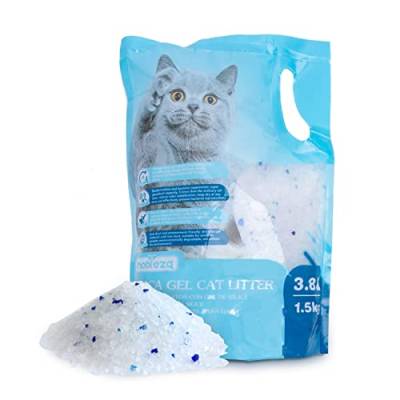 Nobleza Silikat Kristalle Katzenstreu 3.8L - Hochwertige, Staub- und klumpenfreie Katzenstreu mit überlegener Geruchskontrolle und effektiver Flüssigkeitsaufnahme von Nobleza
