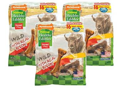 Nylabone (3 Pack) Healthy Edibles Wild Bison Flavor 16 Small Bones Dog Treats von Nylabone