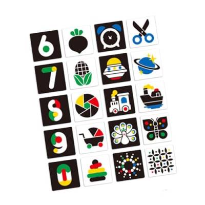 Oshhni Baby-Karteikarte mit hohem Kontrast, visuell simulierte Karten, Baby-Kontrastkarten als Geburtstagsgeschenk, schwarz und Mehrfarbig von Oshhni