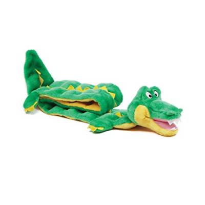 Outward Hound Kyjen 32037 Squeaker Matz Alligator mit 32 Quietschelementen Plüsch Quietschspielzeug Hundespielzeuge, Größe XL, Grün von Outward Hound
