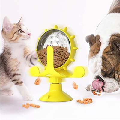 OwnLifeYF Interactive Treat Undichtes Spielzeug für kleine Hunde Original Slow Dog Feeder Lustige Hunderad-Haustierprodukte (GELB) von OwnLifeYF