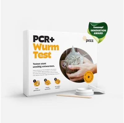 PEZZ ParaScreen PCR+ Wurmtest für Katzen zum Testen auf 11 häufige Wurmarten und Parasiten inkl. Giardien | Labor-Befund inkl. CT-Wert | mit gratis Labor-Versand (PCR+, 1 Stück) von PEZZ