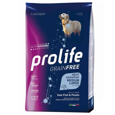 Dog Prolife Adult M/L Grain Free Sole Fisch & Kartoffel - 10 kg von Prolife