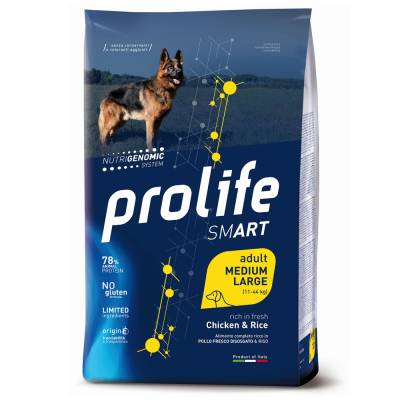 Dog Prolife Smart Adult Medium/ Large Breed Huhn & Reis - 2 x 12 kg von Prolife