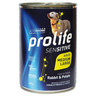 Prolife Dog Wet Sensitive Kaninchen - 12 x 400 g von Prolife