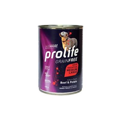 Prolife Getreide Free Erwachsene Sensitive Rindfleisch & Kartoffeln - Medium/Large 400 Gramm Dose von Prolife