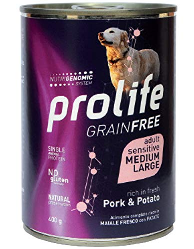 Prolife Getreide Free Erwachsene Sensitive Schweinefleisch & Kartoffeln - Medium/Large 400 Gramm Dose von Prolife