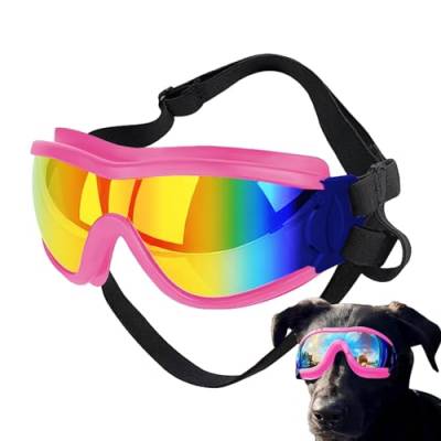 Haustier-Sonnenbrille, Hundesonnenbrille, UV-Schutz, Schneeschutz, Windschutz, Staubschutz mit verstellbarem Riemen, Anti-Beschlag-Hundebekleidung und Zubehör, perfekt für Hunde von Pzuryhg