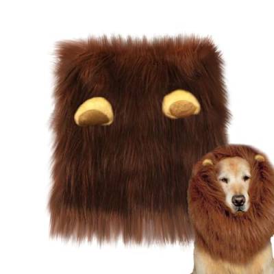 Pzuryhg Hundekostüme Löwenmähne | Lustige Löwenmähne Haar mit Ohren | Lustiges Haarkostüm für Haustiere, Hunde-Cosplay-Outfit, verstellbares Haustier-Kostüm für kleine bis große Hunde von Pzuryhg