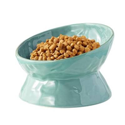 Pzuryhg Keramik-Katzen-Futterschüssel, erhöht, Porzellan, Wasser- und Futterschale, Bewässerungszubehör für Katzen und Hunde, schützt die Wirbelsäule des Haustiers von Pzuryhg