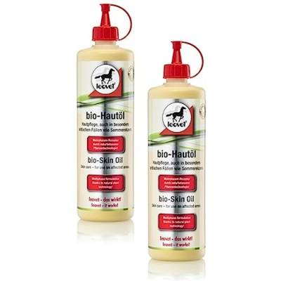 RL24 leovet - Bio-Hautöl für Pferde | Hautpflege bei Juckreiz, Sommerekzem & trockener Haut | Pflegelotion für Kräftigung der Haut | Hautlotion mit Bio-Schwefelfluid | 2 x 500 ml (2er Set) von RL24
