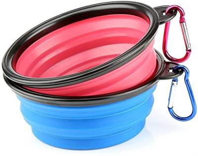 RXL Pet supplies 2 Dog Bowl Collapsible Travel Dog Water Bowl Portable Pet Silicone Food Bowl Small von RXL