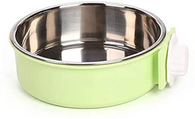 RXL Pet supplies Premium Quality Crate Dog Bowl Removable Stainless Steel Coop Cup Hanging Pet Cage Bowl Large Water Food Feeder for Dogs Cats Rabbits BirdsGreen Pet Supplies von RXL