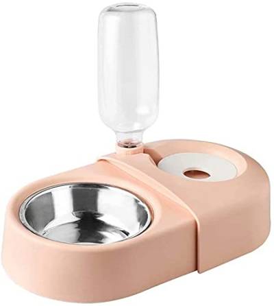 RXL Pet supplies Two-in-one pet feeder automatic water dispenser, leak-proof pet waterer/water cup, used for pet feeding, food pet bowl,Green,Three bowls (Color : Pink) von RXL