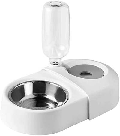 RXL Pet supplies Two-in-one pet feeder automatic water dispenser, leak-proof pet waterer/water cup, used for pet feeding, food pet bowl,Green,Three bowls (Color : White) von RXL