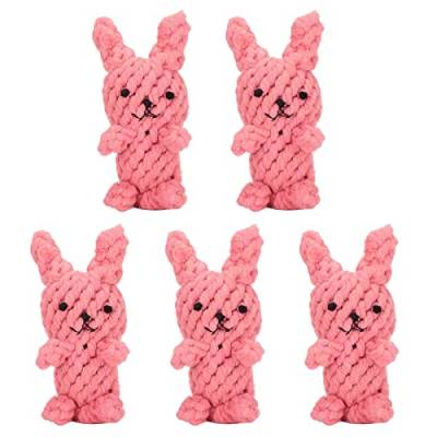 Ruiqas 5-teiliges Baumwoll-Plüsch-Seil-Kaninchen-Spielzeug, bissfestes Kauspielzeug für Hunde, vermeidet Langeweile-Angst bei kleinen, mittelgroßen und großen Hunden von Ruiqas