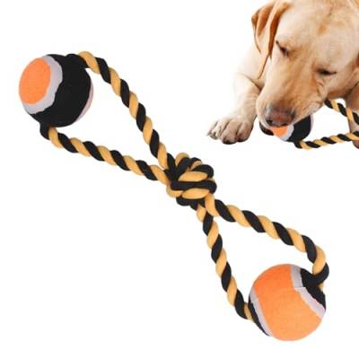 Rurunklee Beißspielzeug für Welpen, Seilspielzeug für Hunde,Interaktives Hundespielzeug | Kauspielzeug für Welpen, Baumwollseilspielzeug mit 2 Bällen, Hundebeißspielzeug, Seilhundespielzeug für von Rurunklee