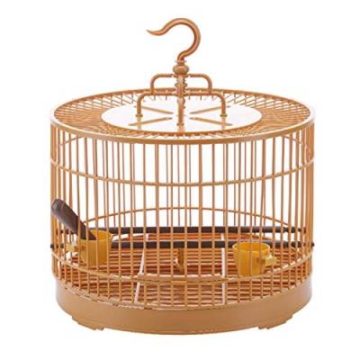 Vogelkäfig aus Kunststoff, klein, rund, Käfig mit Futternapf und Tränke, Schaukel mit Eimer von Rurunklee