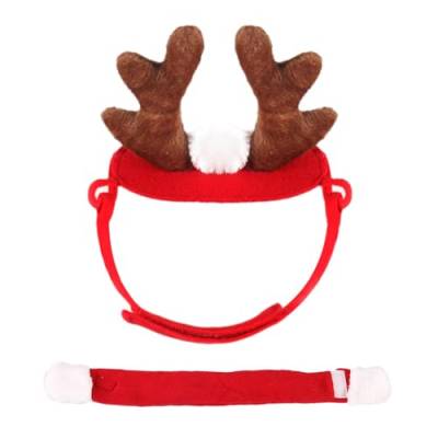 Weihnachts-Outfit für Hunde, Geweih, Stirnband und Schal, lustiges Kostüm, Urlaubsparty für Festlichkeiten, Haustier-Weihnachtsoutfits, Weihnachtskostüme für Hunde von Saddgo