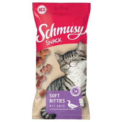 Schmusy Snack Soft Bitties -Sparpaket Ente (16 x 60 g) von Schmusy