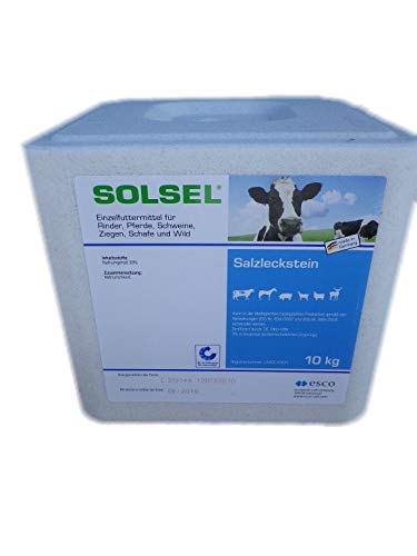 Solsel Leckstein Salzleckstein 10 kg für Rinder Schafe Pferde Wild (2X 10kg) von Solsel