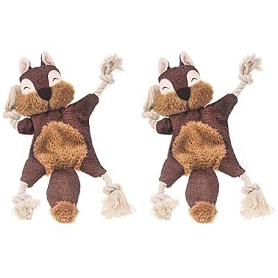 Spactz 2X Stuffless Hunde Spielzeug für Welpen, Knittern Quietschende Hunde Kau Spielzeuge Eichhörnchen Plüsch Hunde Spielzeug von Spactz