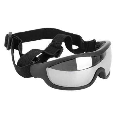 Syrisora ​​Hunde-Sonnenbrille, UV-Wind- und Staubschutz, Haustierbrille, Augenschutz mit Verstellbarem Riemen für Hunde und Katzen (Silberfarbe) von Syrisora