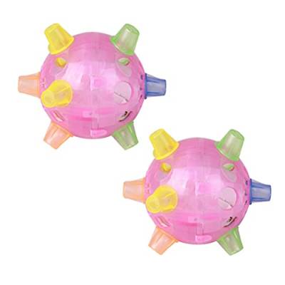 Syrisora ​​Pet LED-Springball, Spielball, Musik-Hüpfspielzeug, Tanzball für Hunde und Katzen (Rosa) von Syrisora