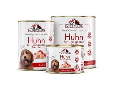 TACKENBERG Huhn Pur - mit ganzen Herzen Nassfutter Dose für Hunde - Hundefutter in Premiumqualität - natürlich getreidefrei - 6 x 200 g von Tackenberg