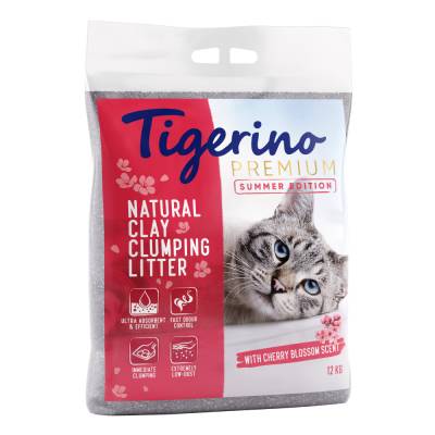 Tigerino Premium Katzenstreu – Kirschblütenduft – Limitierte Sommer-Edition - 12 kg von Tigerino
